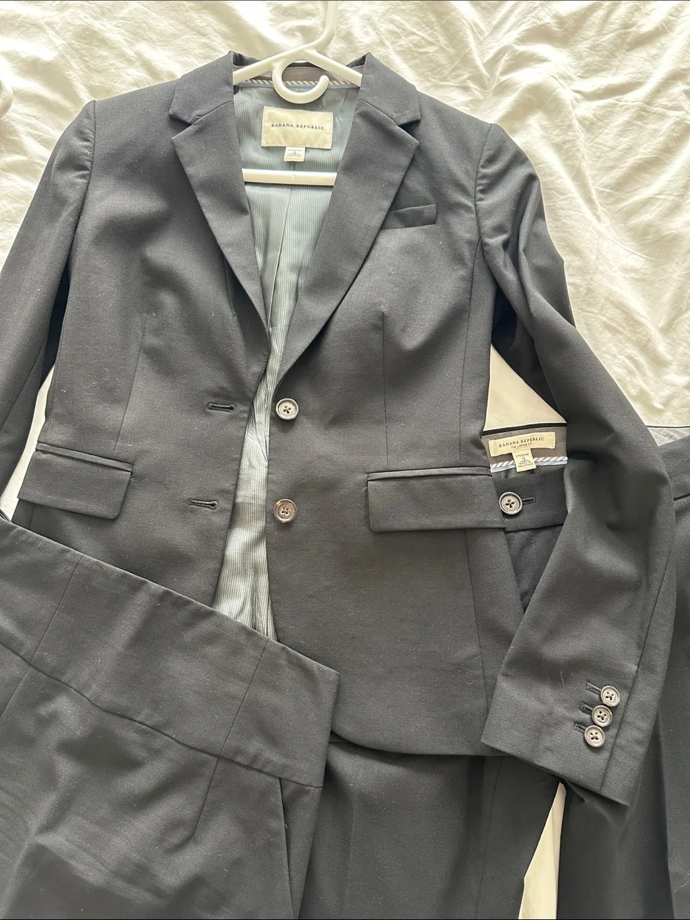 Banana Republic Women’s Black Three-Piece Suit - Notch Lapel